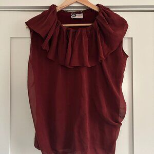 Vintage Lanvin Oxblood Silk Blouse